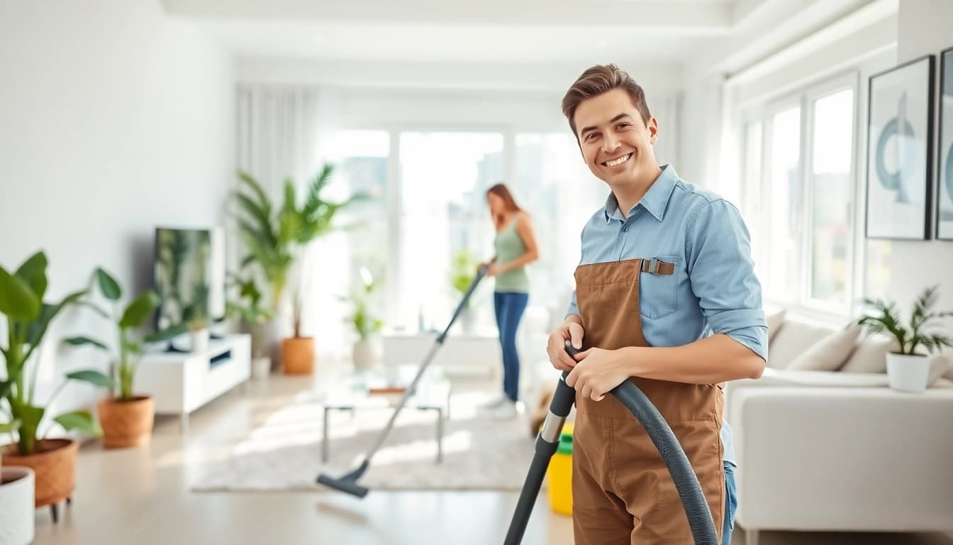 Discover top-notch cleaning services near me with a dedicated team in a clean, bright home.