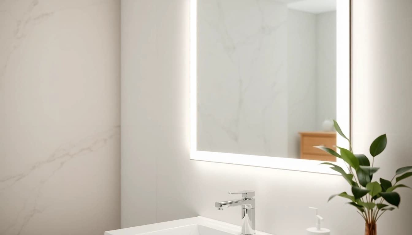 Enhance your space with a stunning led mirror bathroom featuring beautiful soft illumination.