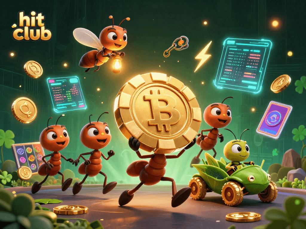Engaging scene of the hit club with ants executing a heist through a vibrant casino tunnel.