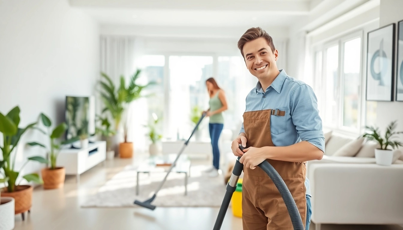 Discover top-notch cleaning services near me with a dedicated team in a clean, bright home.