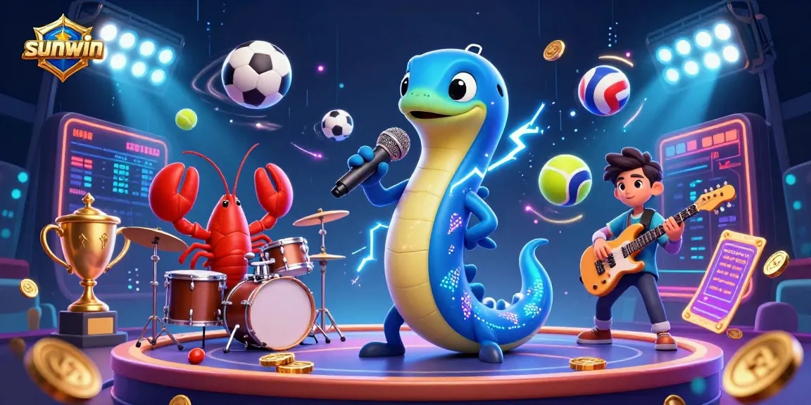 Engage bettors with sunwin's vibrant underwater casino scene featuring a DJ electric eel.