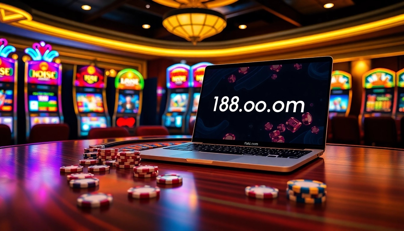 Experience the excitement of gambling at f168.com with sleek poker chips and a vibrant casino atmosphere.