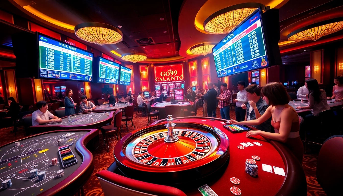 Experience the thrill of betting at GO99 with vibrant casino visuals and exciting gameplay.