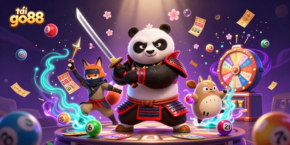 Exciting players as they tải go88 with a lively scene showcasing dynamic characters and gambling elements.