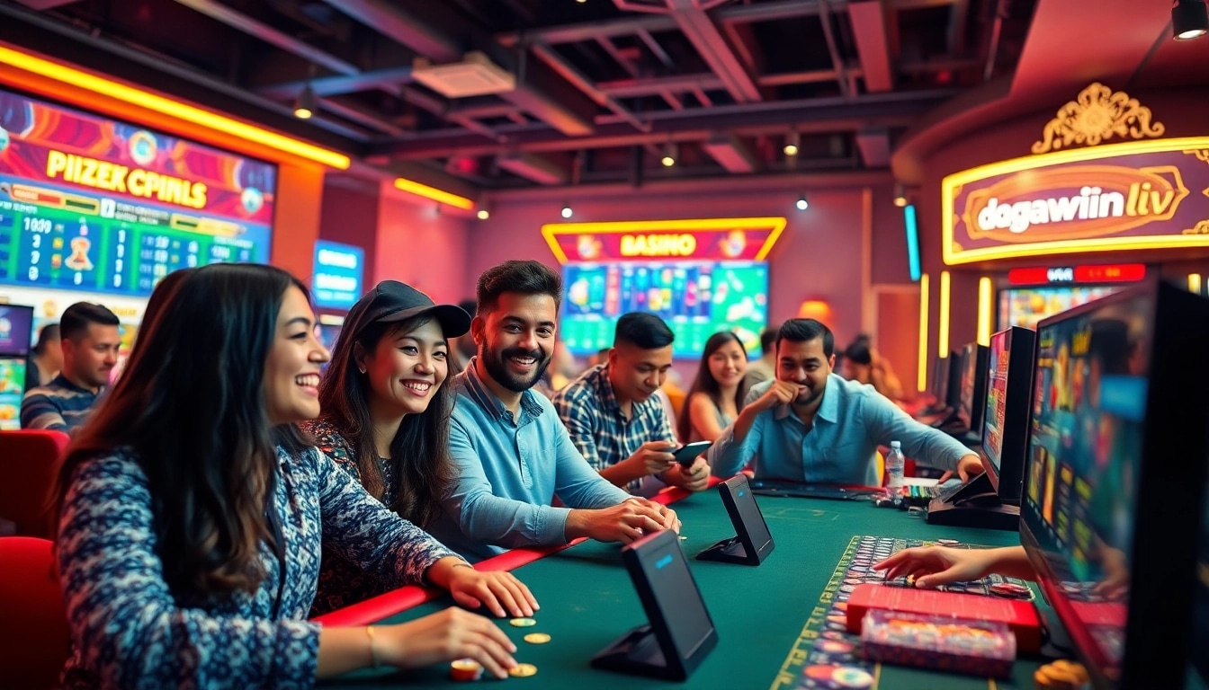 Experience online betting thrills at dagawin.live with diverse players immersed in casino games.
