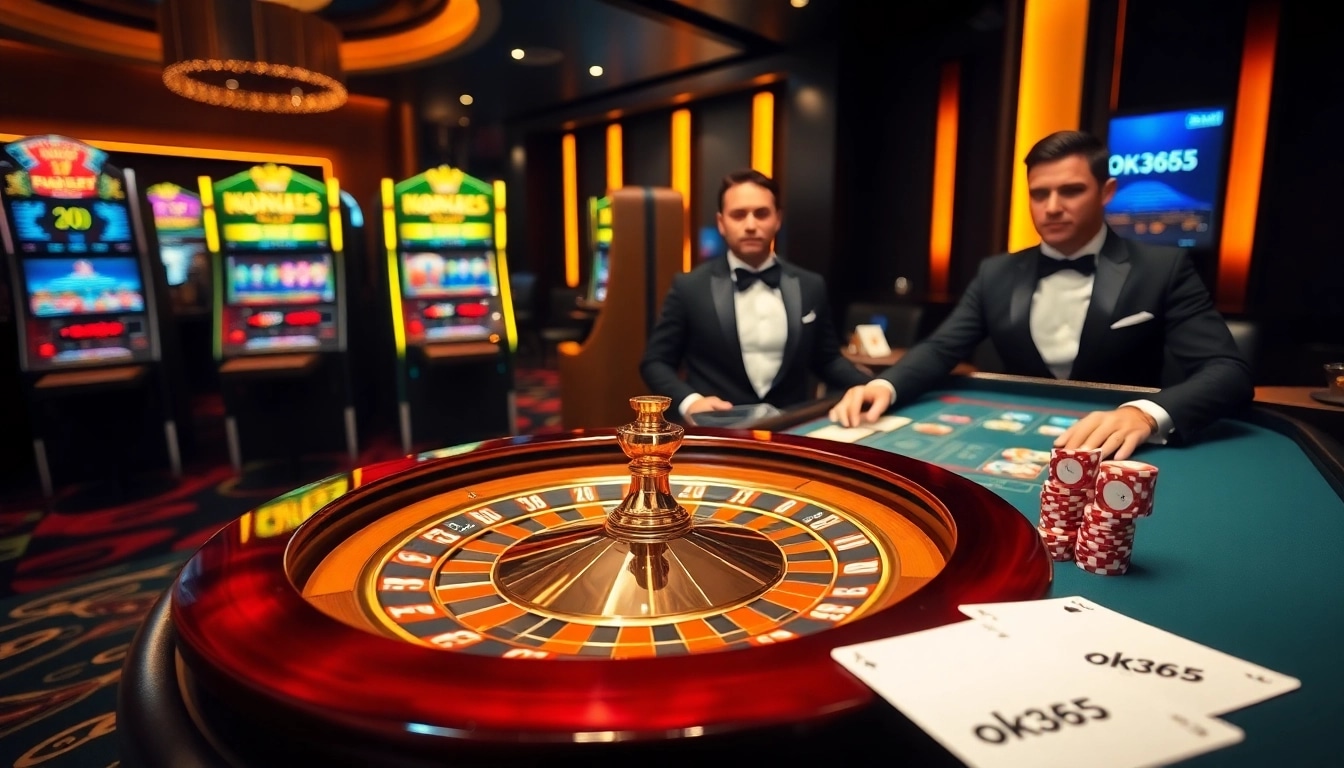 Experience the excitement of high stakes gambling at ok365's luxurious casino table.