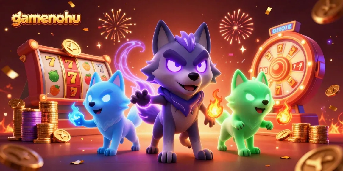 Spin the jackpot with gamenohu's vibrant slots and mystical wolf companions in action!