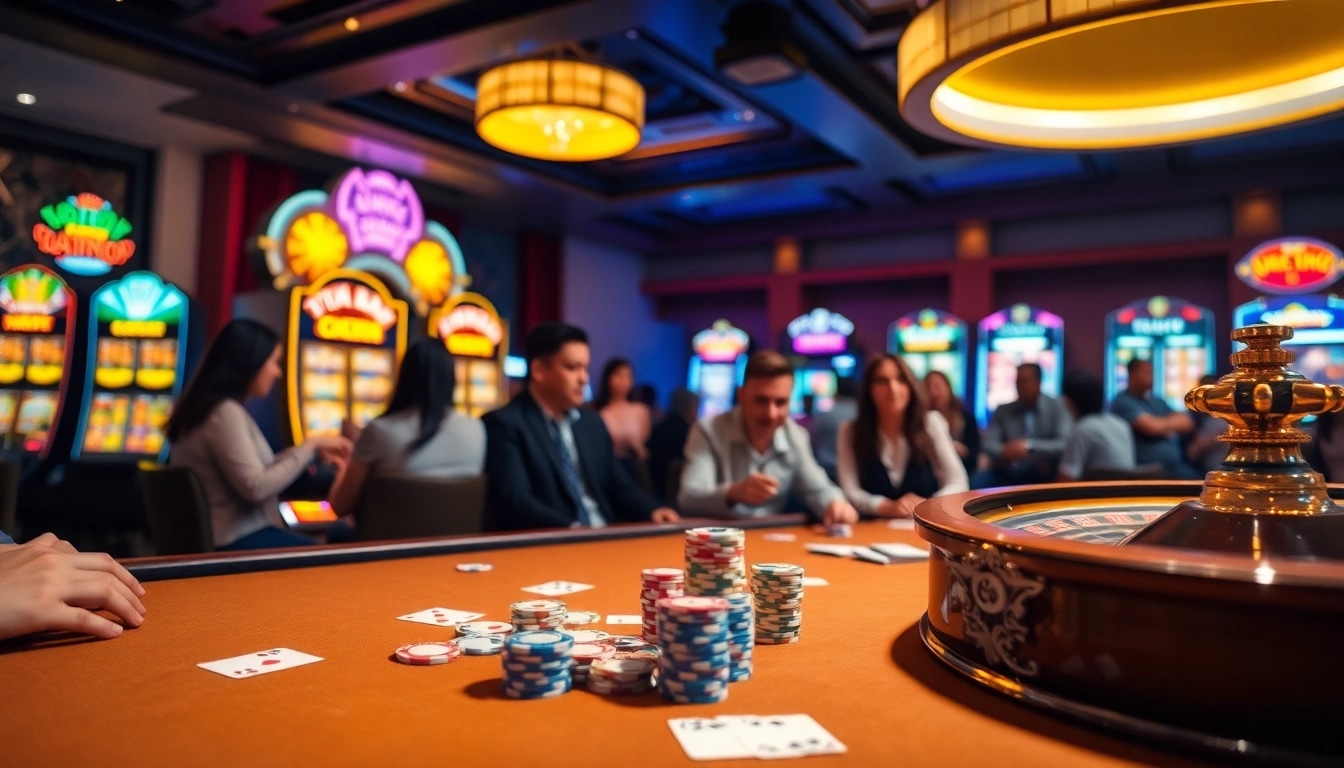 Experience the excitement of gambling with link vào jun88 at a vibrant casino table.