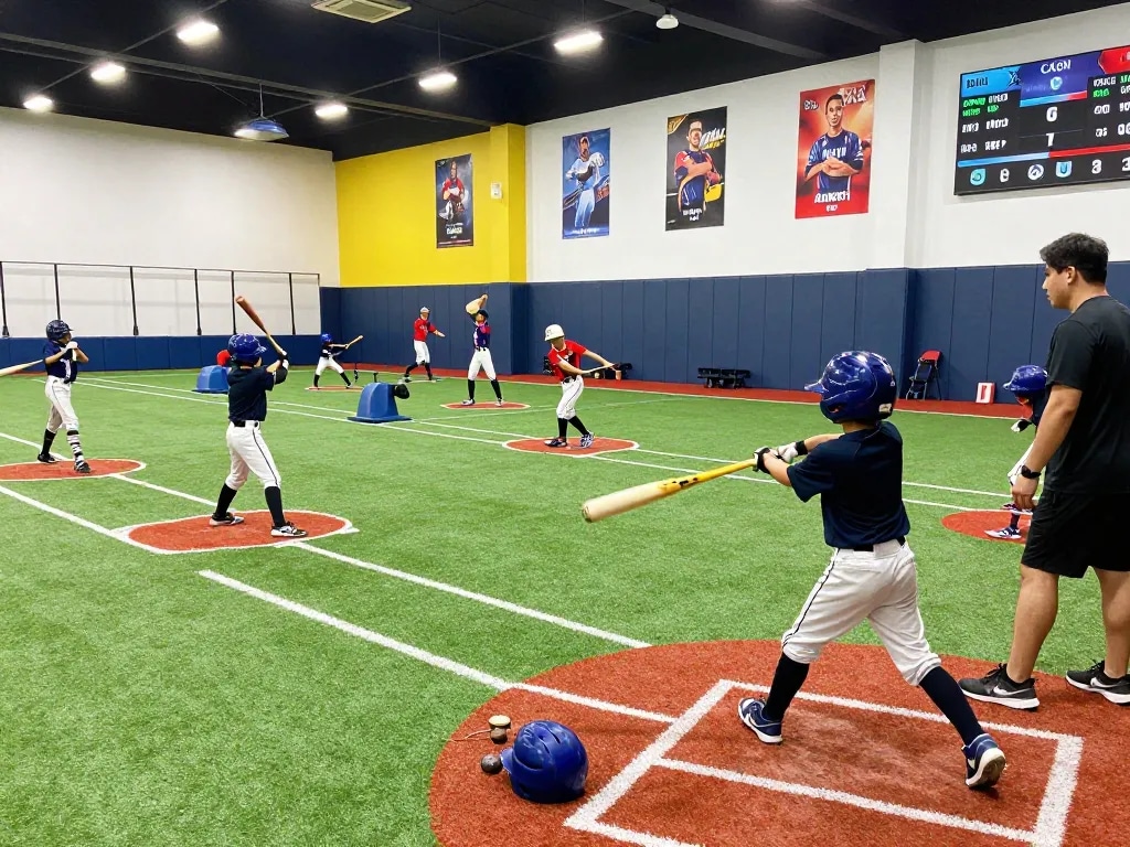 Hitclub athletes engaged in dynamic baseball training, showcasing teamwork and dedication.