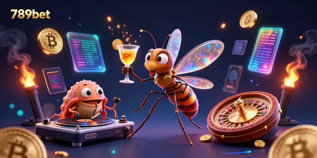 Experience exciting gaming with 789bet’s vibrant casino illustration filled with action