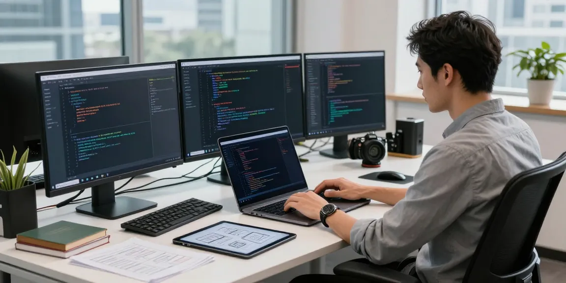 Instant indexing in a web development office highlighting real-time analytics and productivity.