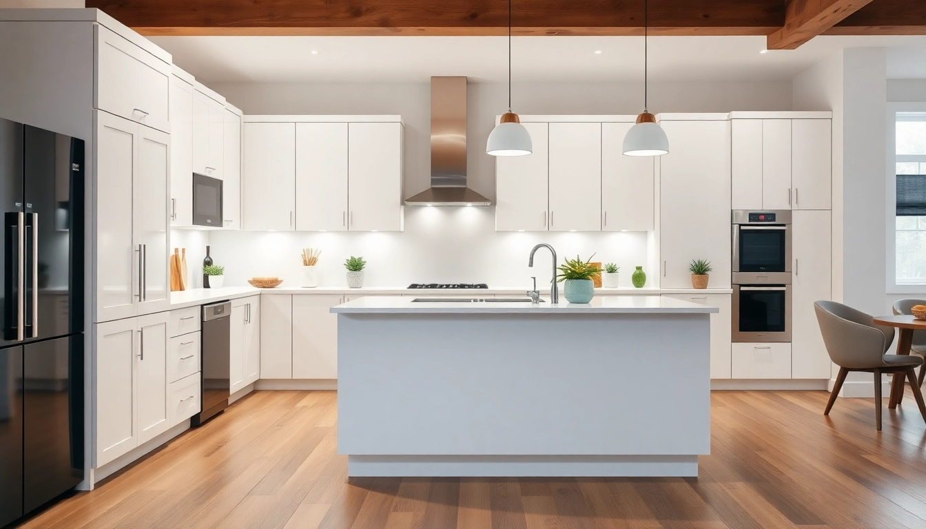 Stunning kitchen remodel near me showcasing modern design elements and a spacious layout.