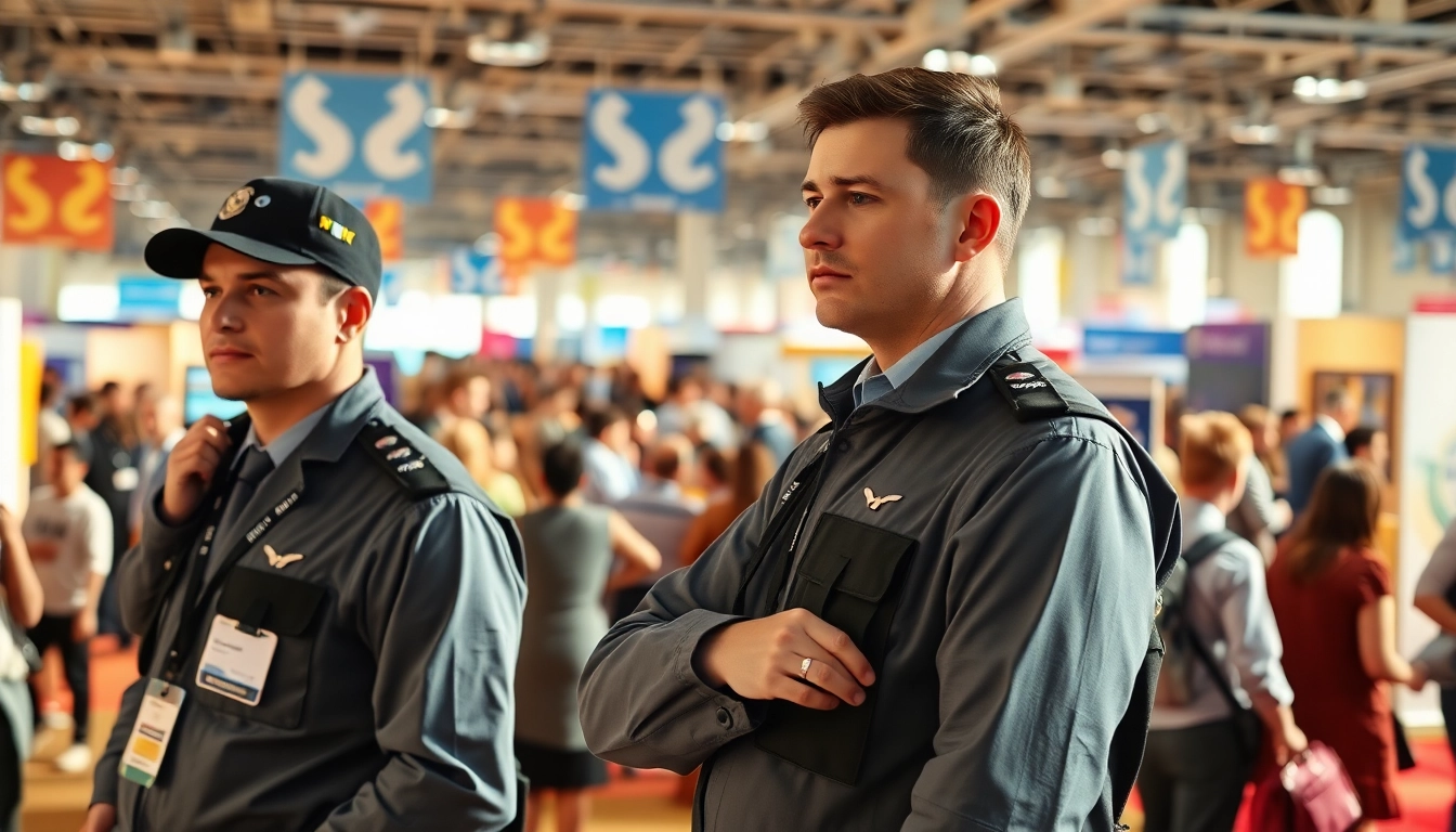 Event Security professionals ensuring safety at a busy conference event.