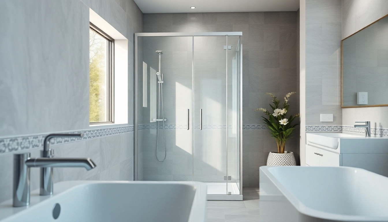Moderne sonni Duschkabine 90x90 in einem stilvollen Badezimmer mit eleganter Ausstattung.