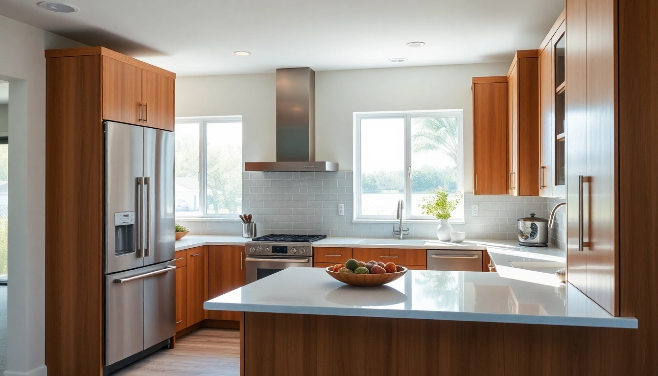 Elevate your space with Cabinet Refacing Clearwater FL, showcasing modern, stylish cabinetry in a well-lit kitchen.