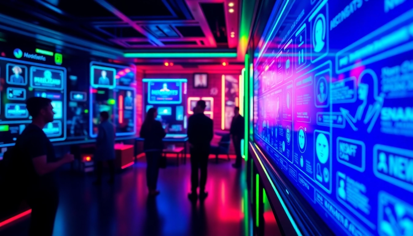 Engaging visual representation of AI NSFW chat platforms, showcasing vibrant technology and user interactions.