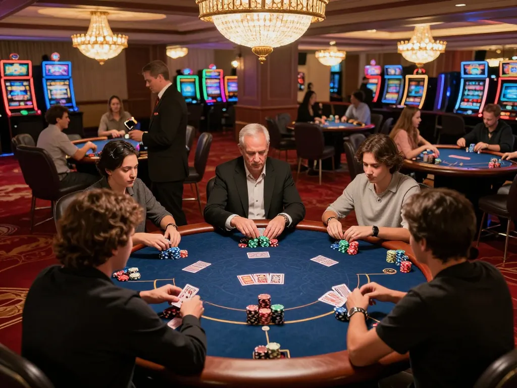 Bong88 players engaged in high-stakes games at a luxurious casino table.