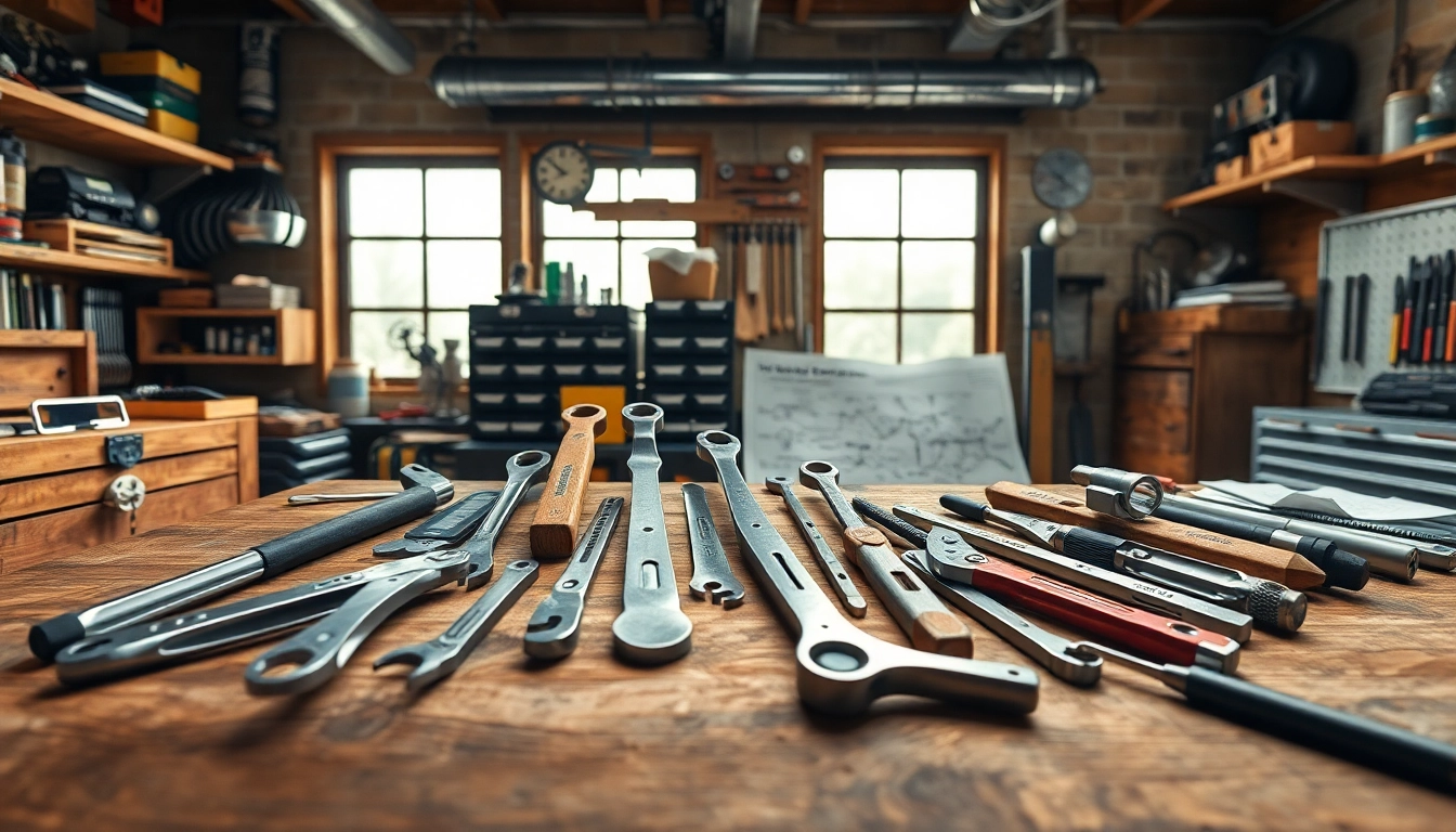 Showcase of Koken tools in a professional workshop setting highlighting quality and craftsmanship.