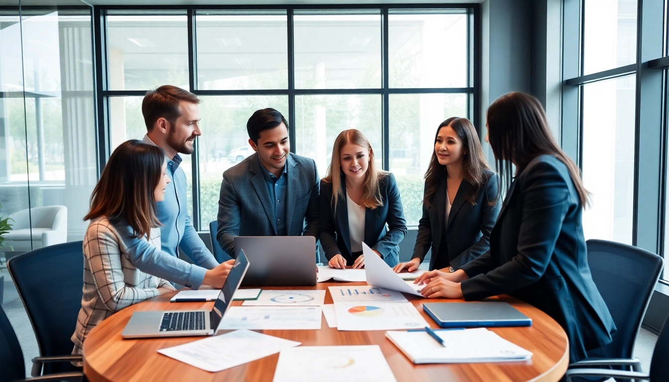 Conducting a workplace needs assessment with a diverse team in a modern office setting.