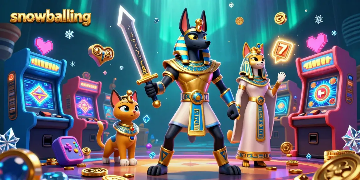 Snowballing immerses players in dynamic gambling with Egyptian warriors and glowing slot reels.