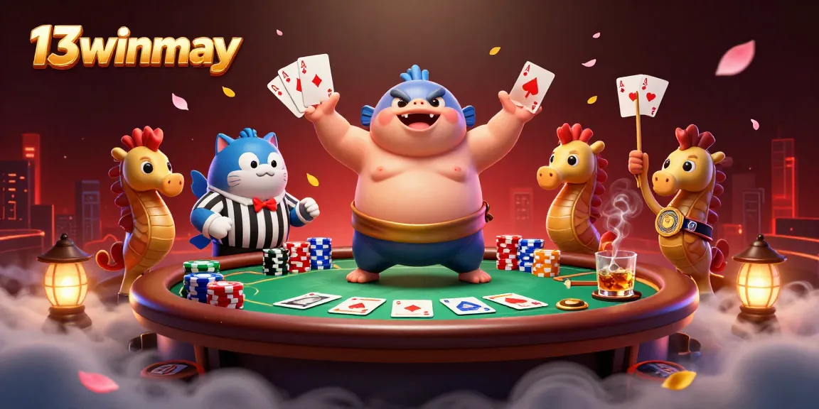 Experience vibrant casino action with 13winmay in a colorful underwater poker scene