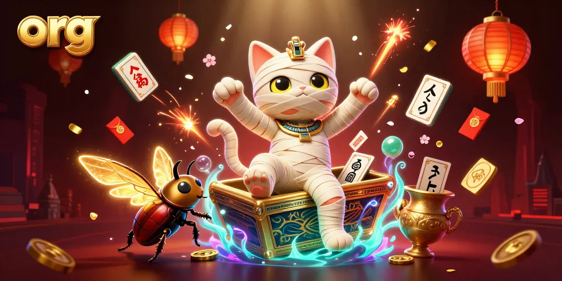 Engage with thrill at org casino, where Egyptian mummy cat meets dazzling games under vibrant lights.