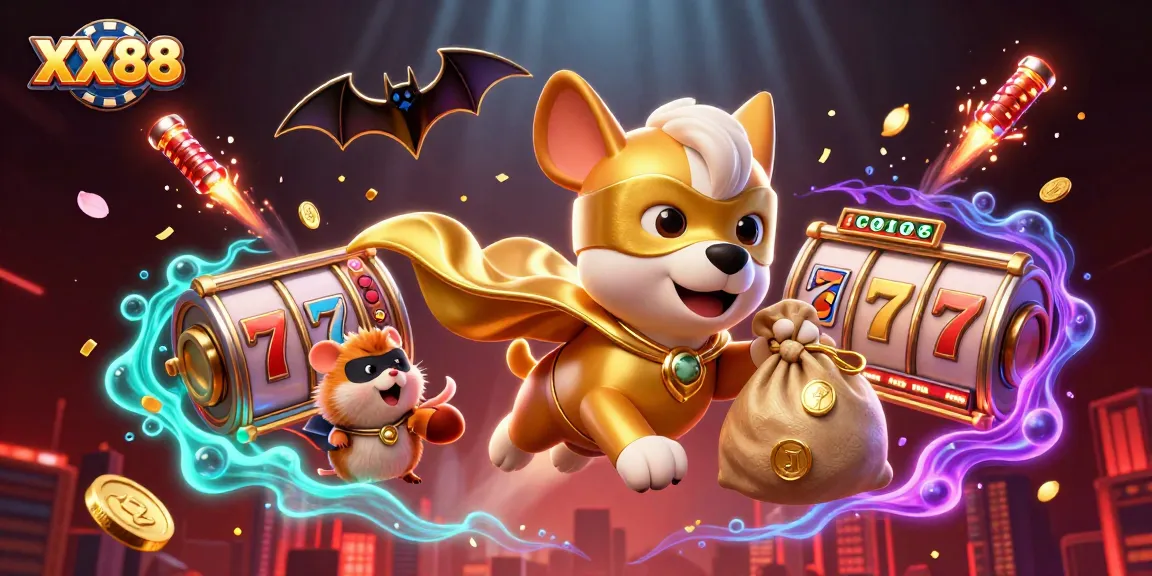 Engage in thrilling gaming adventures with XX88's vibrant 3D casino illustration.