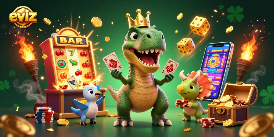 Experience thrilling wins at eviz's animated casino with characters and vibrant game elements.